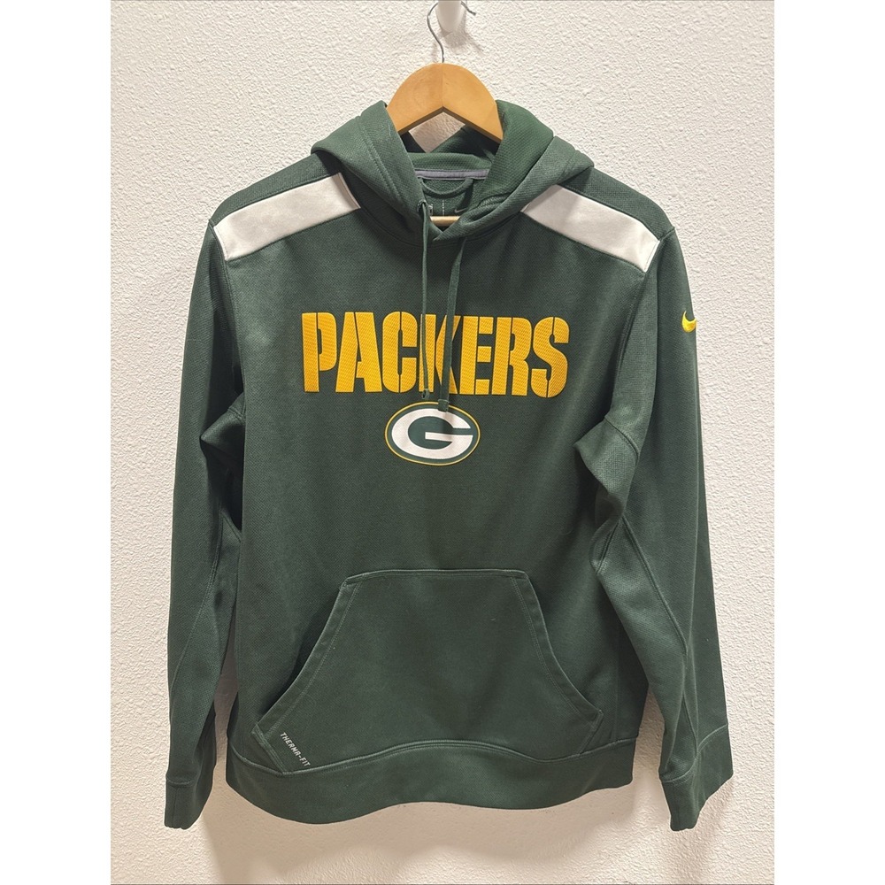 Green Bay Packers NFL USA Therma-Fit -fit Hoodie  Jacket Nike Mens S‎ Football